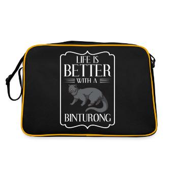Binturong Chat d’ours Martre Ours Animal Chat rampant - Sac Retro - noir/or - Dos