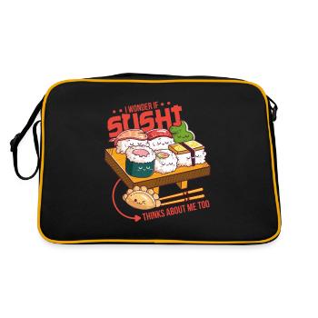 Sushi Anime I Otaku I Japanese Food I Kawaii Sushi - Retro Bag - black/gold - Back