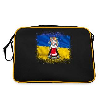 Mädchen im ukrainischen Nationalkleid Ukraine - Retro Tasche - Schwarz/Gold - Hinten