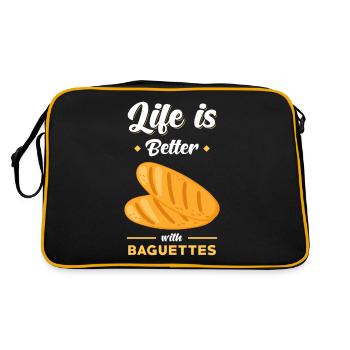 Baguette bread saying funny - Retro Bag - black/gold - Back