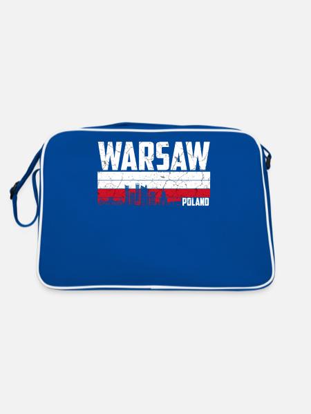 Warsaw Poland - Retro Bag - blue/white - Back
