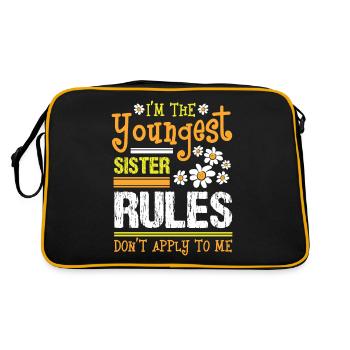 I'm The Youngest Sister Rules Don't Apply To Me - Retro Bag - black/gold - Back