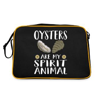 Austern Sind Mein Geistestier Lustige Auster Fun - Retro Tasche - Schwarz/Gold - Hinten