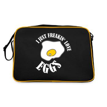 Oeuf jaune drôle cadeau jaune d'oeuf oeufs au plat - Sac Retro - noir/or - Dos