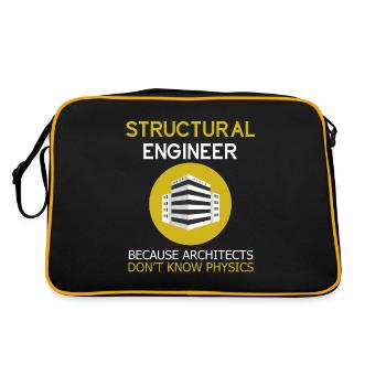 Structural engineers because architects have no idea - Retro Bag - black/gold - Back