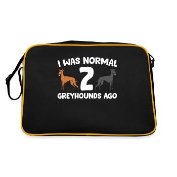 Lustiger Windhund Ich war normal vor 2 Windhunden - Retro Tasche - Schwarz/Gold - Hinten