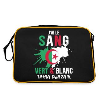 Drapeau Algérie Cadeau Supporter Algérien Équipe - Sac Retro - noir/or - Dos