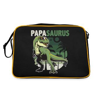 Papasaurus - Papa T Rex Dinosaure Cadeau - Sac Retro - noir/or - Dos