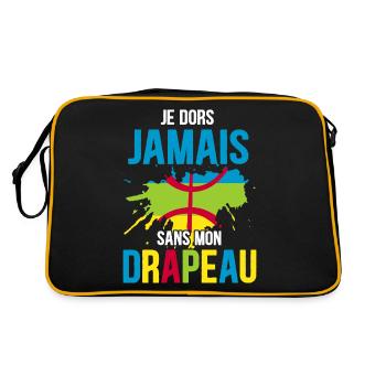 Drapeau Kabyle Berbère Amazigh Humour - Sac Retro - noir/or - Dos