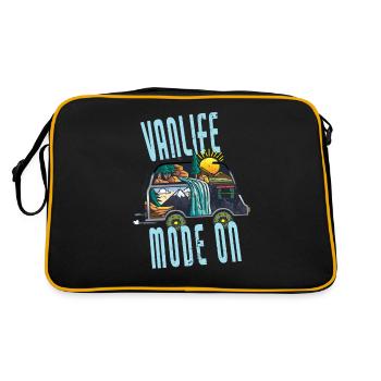 Mode On Camper Van - Retro Tasche - Schwarz/Gold - Hinten