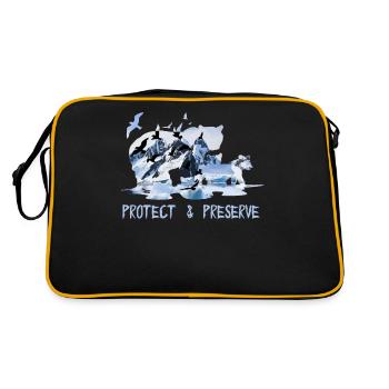 Preserve & Protect Environmental Protection Climate Protection Polar Bear - Retro Bag - black/gold - Back
