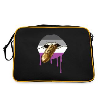 Asexual Asexuell Parade Flaggen Design Zeig - Retro Tasche - Schwarz/Gold - Hinten
