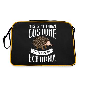 Echidna Ant Hedgehog Funny Hedgehog - Retro Bag - black/gold - Back