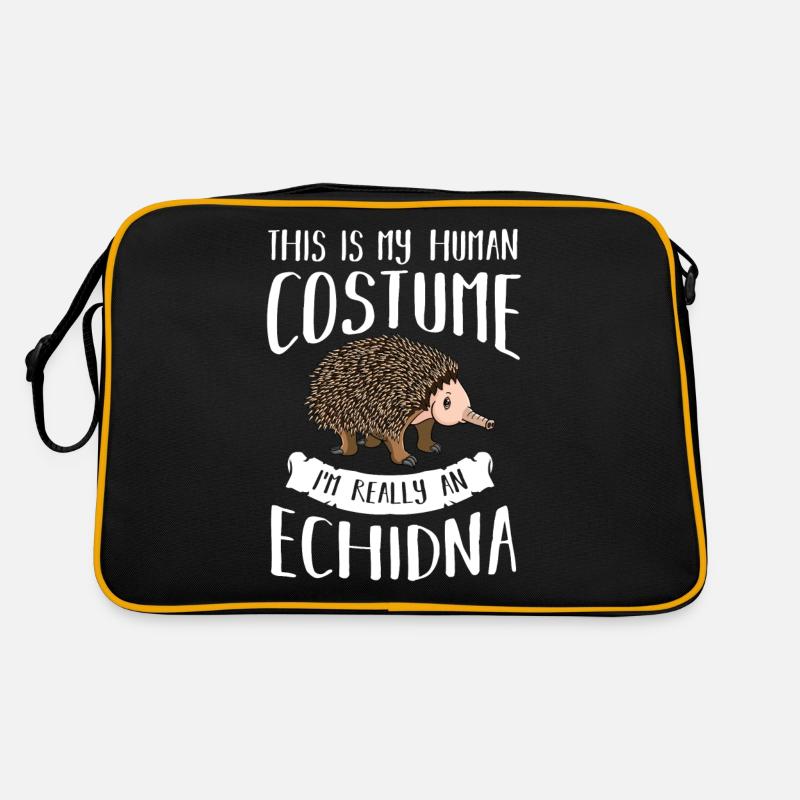 Echidna Ant Hedgehog Funny Hedgehog - Retro Bag - black/gold