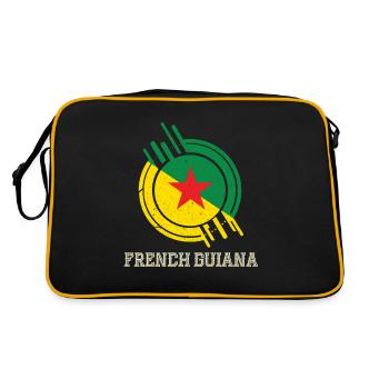 Guyane française Panneau circulaire couleurs du pays - Sac Retro - noir/or - Dos