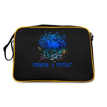 Preserve Protect Environmental Protection Climate Protection Rays - Retro Bag - black/gold - Back