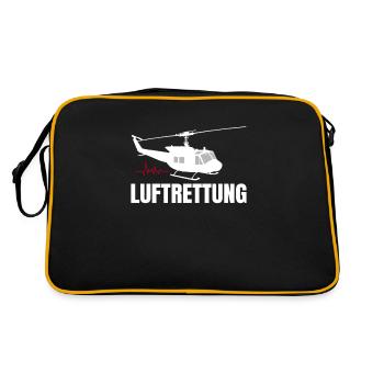 Luftrettung Pilot Rettungsdienst Hubschrauber - Retro Tasche - Schwarz/Gold - Hinten