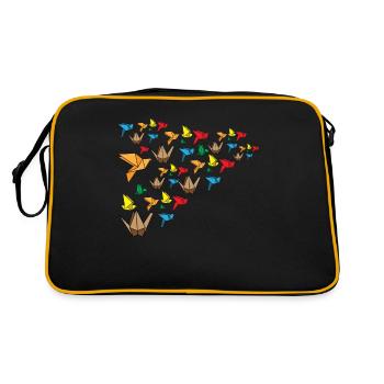 oiseaux japonais conception pour un homme heureux - Sac Retro - noir/or - Dos