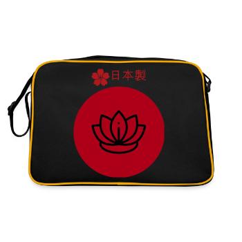 fleur japonaise - Sac Retro - noir/or - Dos