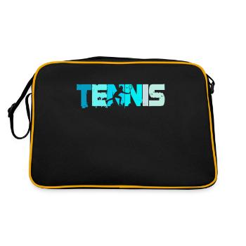 Tennis Trainer Tennisspieler Tennisspielerin - Retro Tasche - Schwarz/Gold - Hinten