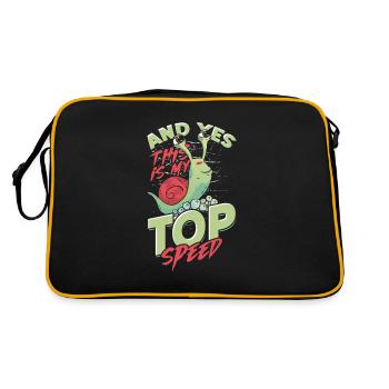 Und ja, das ist meine Top Speed - Lustige Schnecke - Retro Tasche - Schwarz/Gold - Hinten