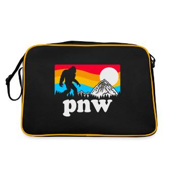 PNW Pacific Northwest Bigfoot - Retro Bag - black/gold - Back