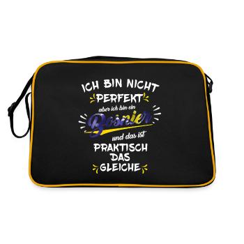 Bosnien Ich bin ein Bosnier - Retro Tasche - Schwarz/Gold - Hinten