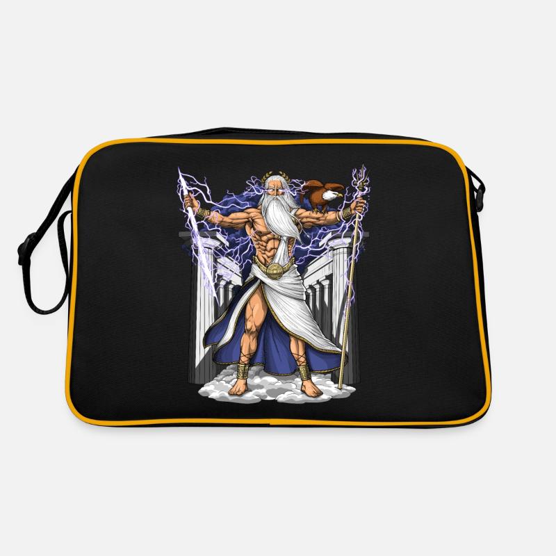 Griechischer Gott Zeus - Retro Tasche - Schwarz/Gold