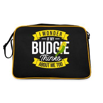Bird Parakeet Parakeet Parakeet Gift - Retro Bag - black/gold - Back