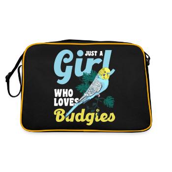 Parakeet Wave Parakeet Girl Gift - Retro Bag - black/gold - Back