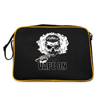 Vaper Dampfer Totenschädel Geschenk Für Dampfen - Retro Tasche - Schwarz/Gold - Hinten