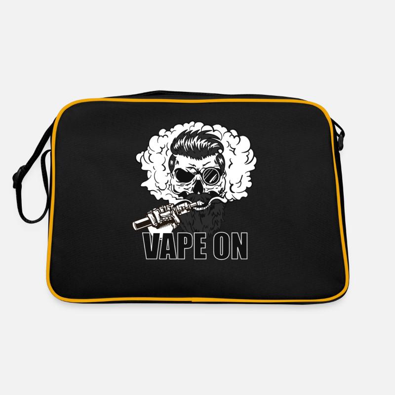 Vaper Dampfer Totenschädel Geschenk Für Dampfen - Retro Tasche - Schwarz/Gold