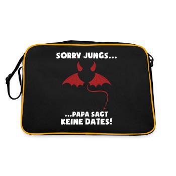 Pour les jolies filles: désolé les garçons, papa dit pas - Sac Retro - noir/or - Dos