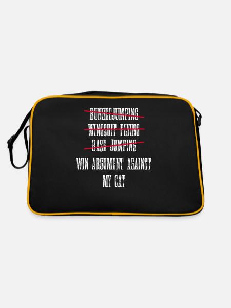 Funny cat tshirt cat shirt for cat fans - Retro Bag - black/gold - Back