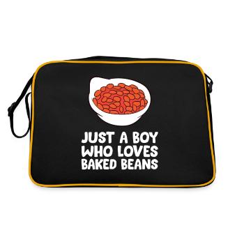 Baked Bean Boy Nur ein Junge, der Baked Beans - Retro Tasche - Schwarz/Gold - Hinten