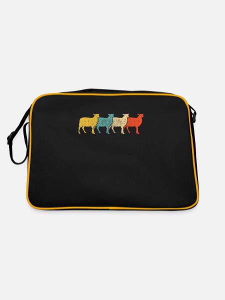 Vintage Retro Pop Art Sheep Animal - Retro Bag - black/gold