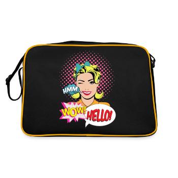 BELLE FEMME POP ART VINTAGE idée cadeau humour - Sac Retro - noir/or - Dos