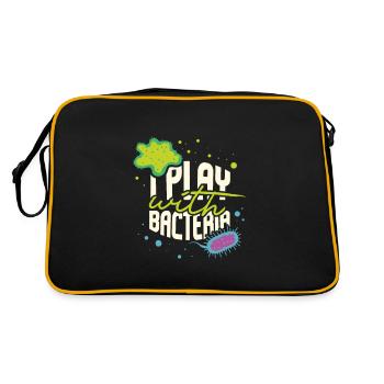 I Play With Bacteria Funny Biology Teacher - Retro Bag - black/gold - Back
