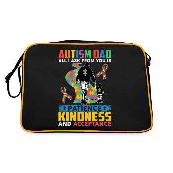 Autism Dad Patience Kindness Acceptance - Sac Retro - noir/or - Dos
