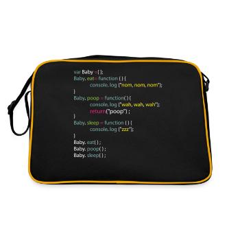 Baby Eat Poop Sleep Coding Onesie - Retro Bag - black/gold - Back
