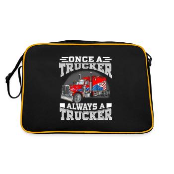 Once a Trucker, Always a Trucker - Retro Tasche - Schwarz/Gold - Hinten