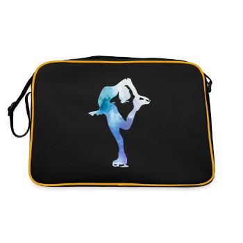 Eiskunstlauf-Geschenk Eislaufschuh - Retro Tasche - Schwarz/Gold - Hinten