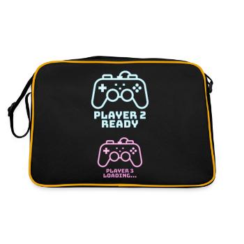 Player 2 3 Invites Birth Baby Gaming Gamer Gift - Retro Bag - black/gold - Back