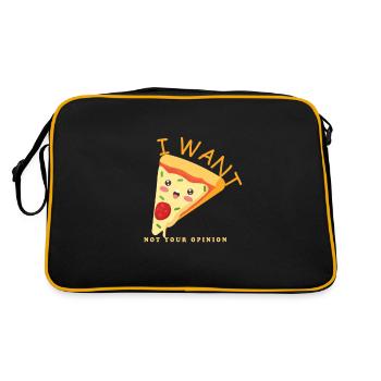Je veux pizza pas votre opinion - Sac Retro - noir/or - Dos