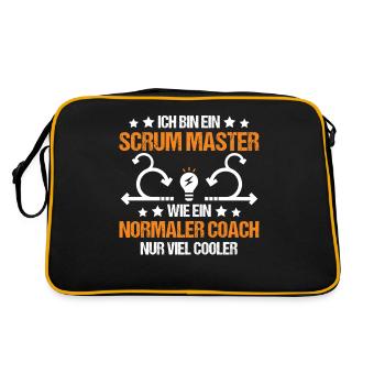 Agile Coach Scrum Master Geschenk - Retro Tasche - Schwarz/Gold - Hinten