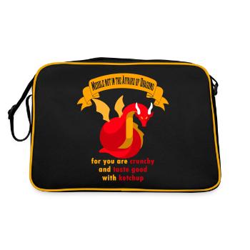 Funny saying for dragon lovers - Retro Bag - black/gold - Back
