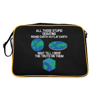 Débat stupide Terre ronde Terre plate Cube Earth - Sac Retro - noir/or - Dos