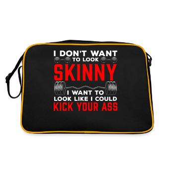 Funny Gym Workout Ass Kick Fitness Athlete - Retro Bag - black/gold - Back