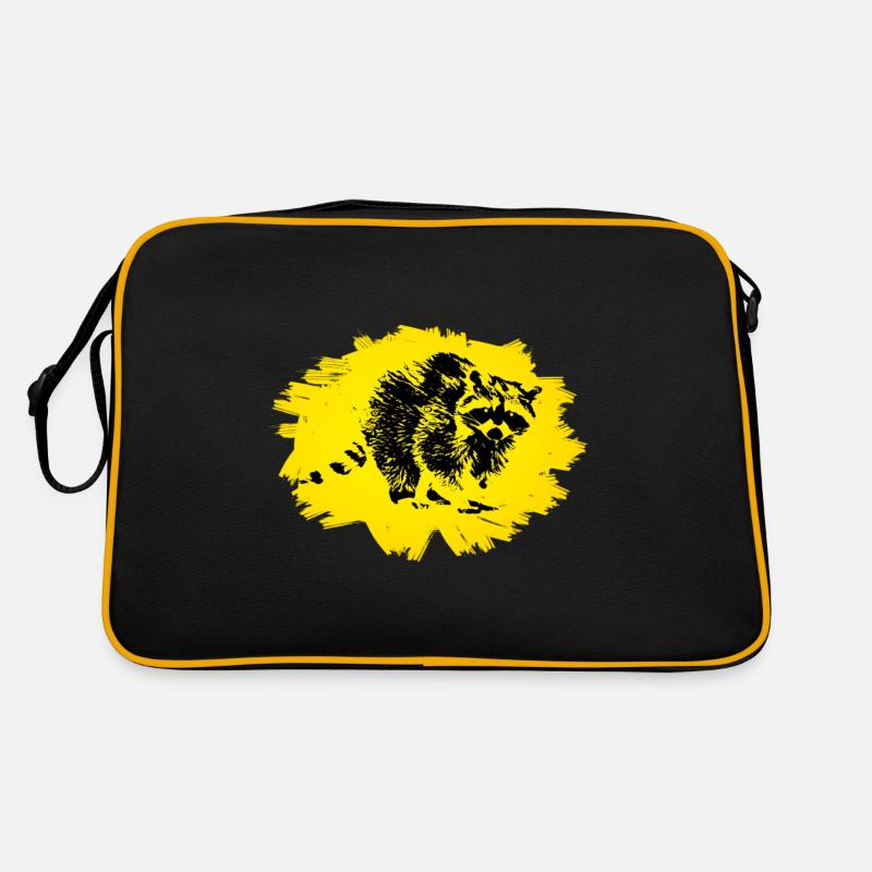 Waschbär - Retro Tasche - Schwarz/Gold