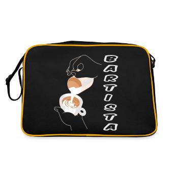 Bartista Barista Café Café Coffein cadeau - Sac Retro - noir/or - Dos